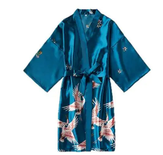 Fashion Satin Robe Female Bathrobe Sexy Peignoir Femme Silk Kimono Bride Dressing Gown Sleepwear Night Grow for Women